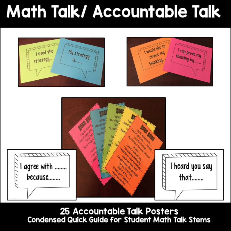 Accountable Talk Posters and Quick Guide - Tannery Loves teaching