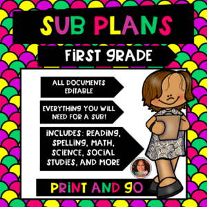 First Grade Sub Plans