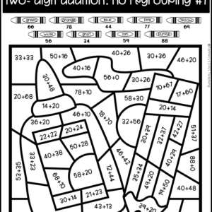 Distance Learning-Double Digit Addition and Subtraction Color by Code ...