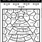 Distance Learning-Double Digit Addition and Subtraction Color by Code ...