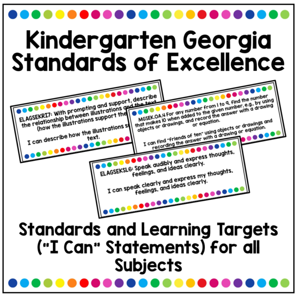 kindergarten-georgia-standards-of-excellence-learning-targets-tannery-loves-teaching