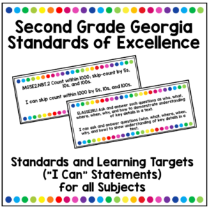 Second Grade Georgia Standards of Excellence Learning Targets